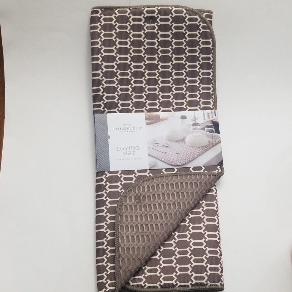 Threshold Kitchen Brown Drying Dish Mat New